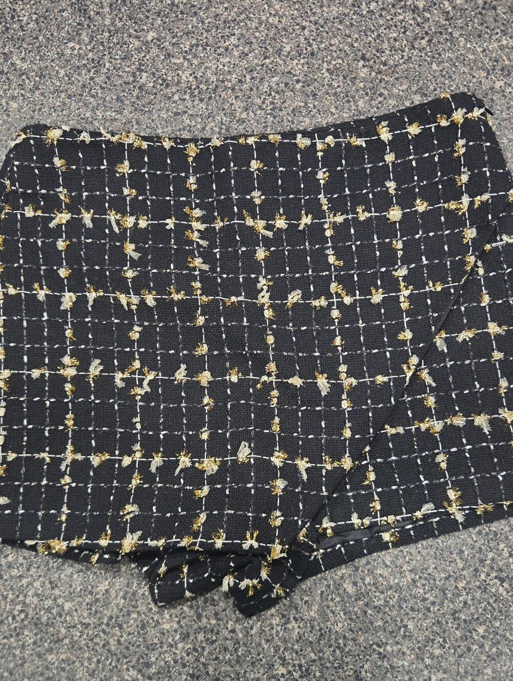 BuddyLove John Black Gold Metallic Tweed Envelope Skort L